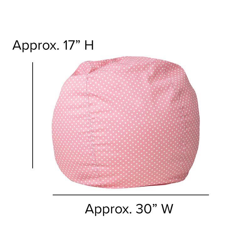 Small Light Pink Dot Refillable Bean Bag Chair for Kids and Teens. Picture 2