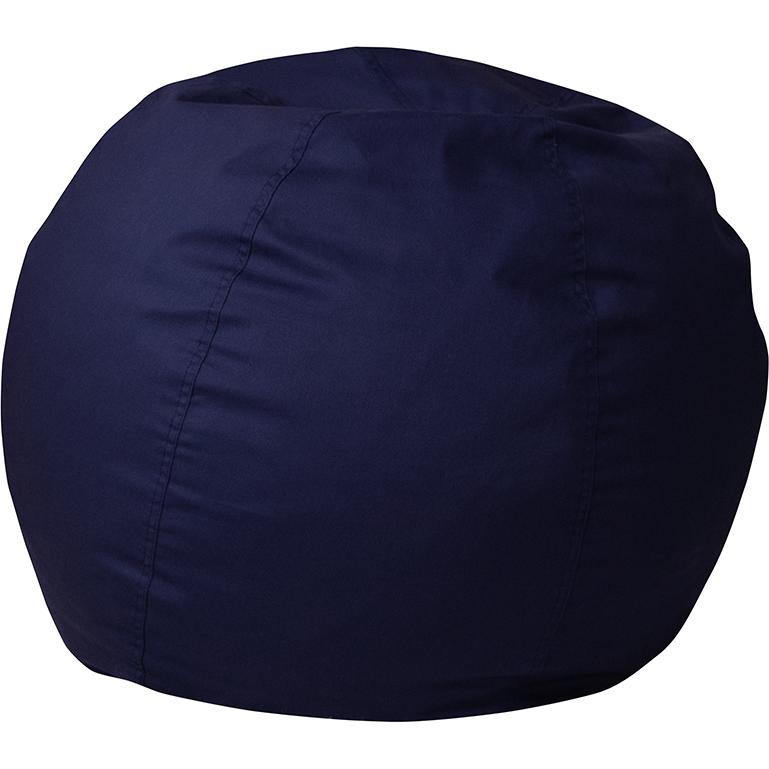 Small Solid Navy Blue Refillable Bean Bag Chair for Kids and Teens. Picture 1