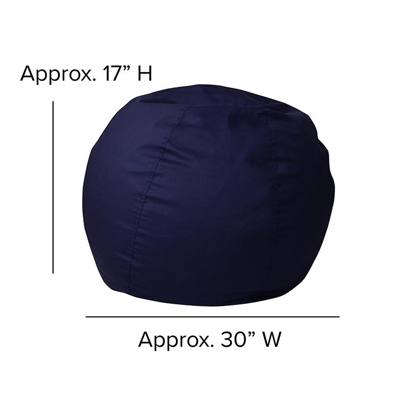 Small Solid Navy Blue Refillable Bean Bag Chair for Kids and Teens. Picture 2