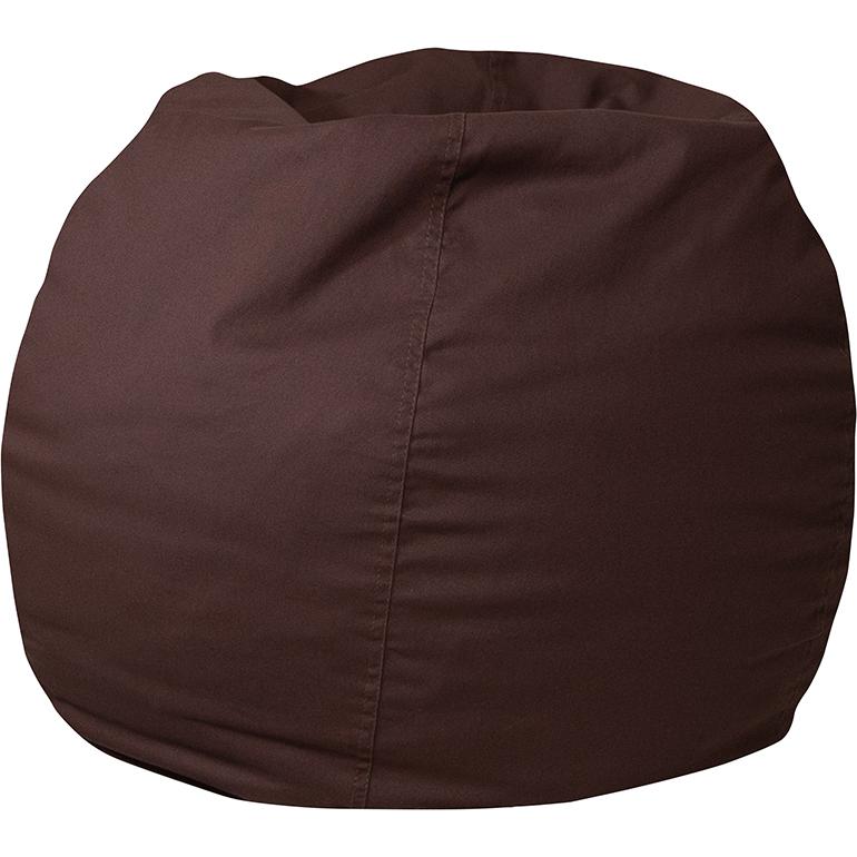 Small Solid Brown Refillable Bean Bag Chair for Kids and Teens. Picture 1