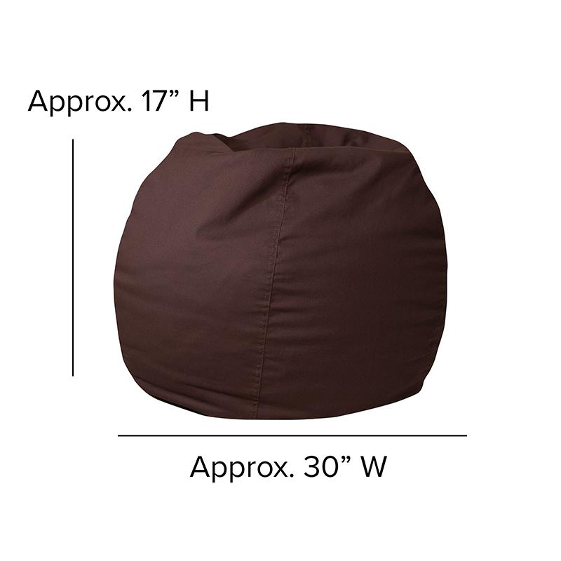 Small Solid Brown Refillable Bean Bag Chair for Kids and Teens. Picture 6