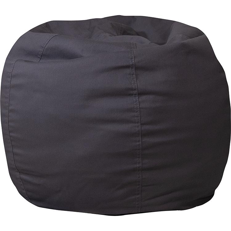 Small Solid Gray Refillable Bean Bag Chair for Kids and Teens. Picture 3