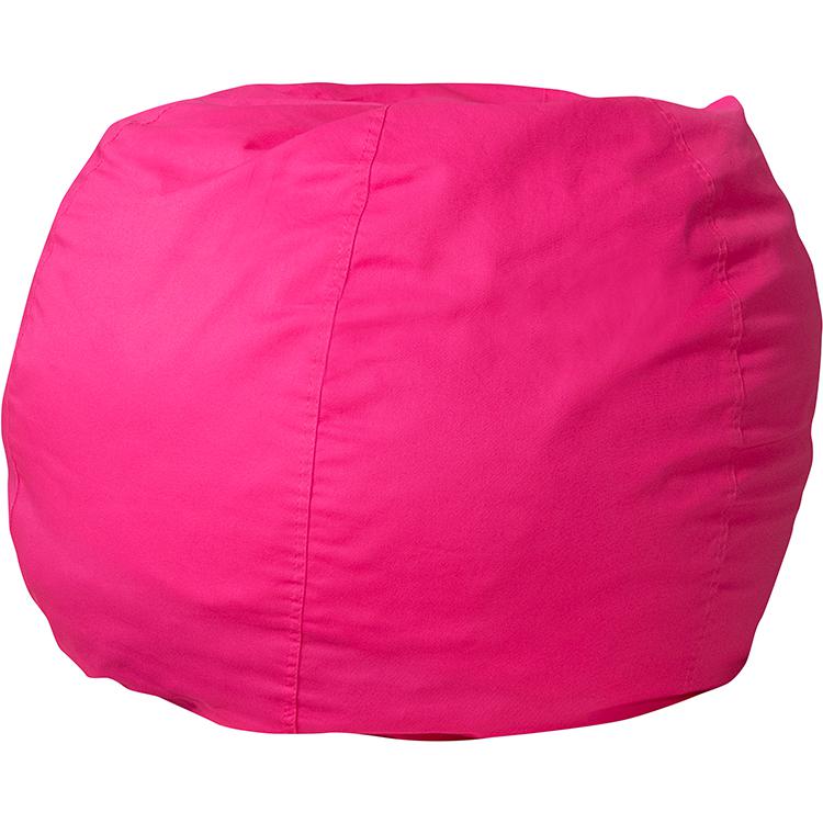 Small Solid Hot Pink Refillable Bean Bag Chair for Kids and Teens. The main picture.