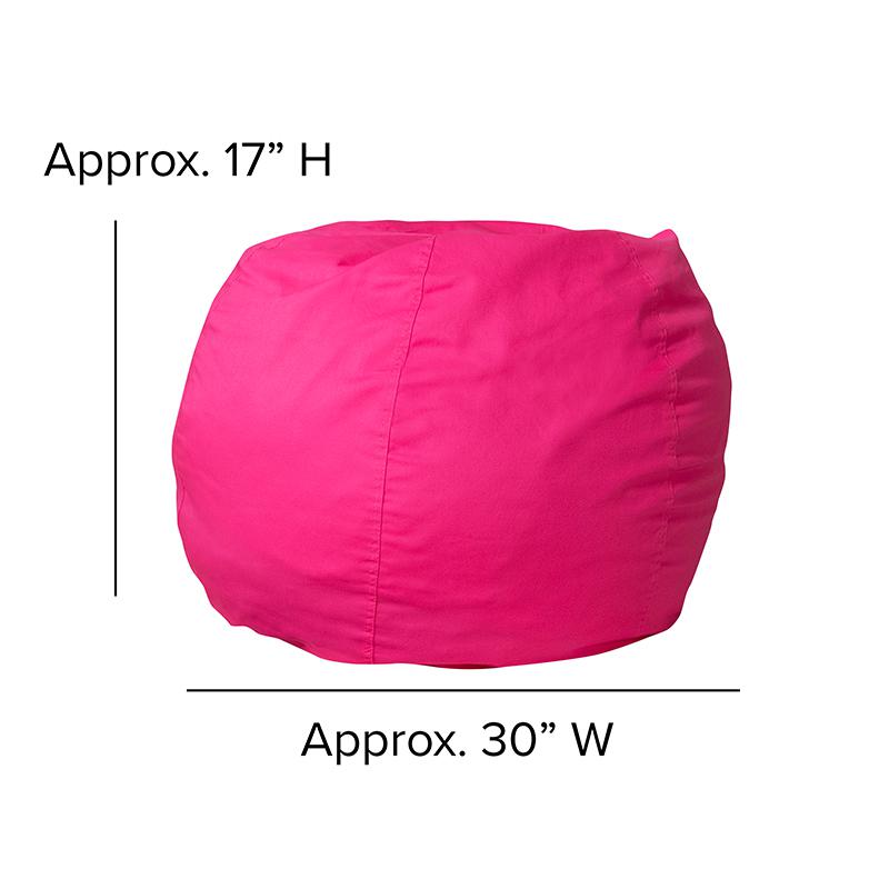 Small Solid Hot Pink Refillable Bean Bag Chair for Kids and Teens. Picture 2