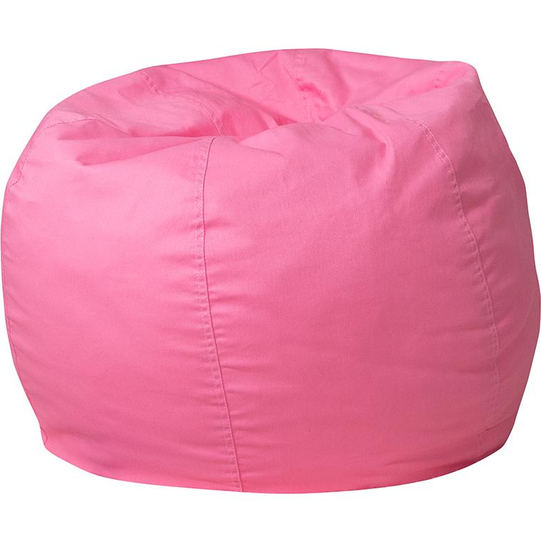 Small Solid Light Pink Refillable Bean Bag Chair for Kids and Teens. Picture 1