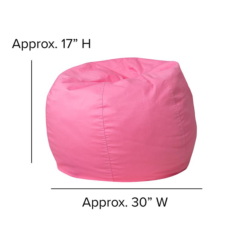 Small Solid Light Pink Refillable Bean Bag Chair for Kids and Teens. Picture 2