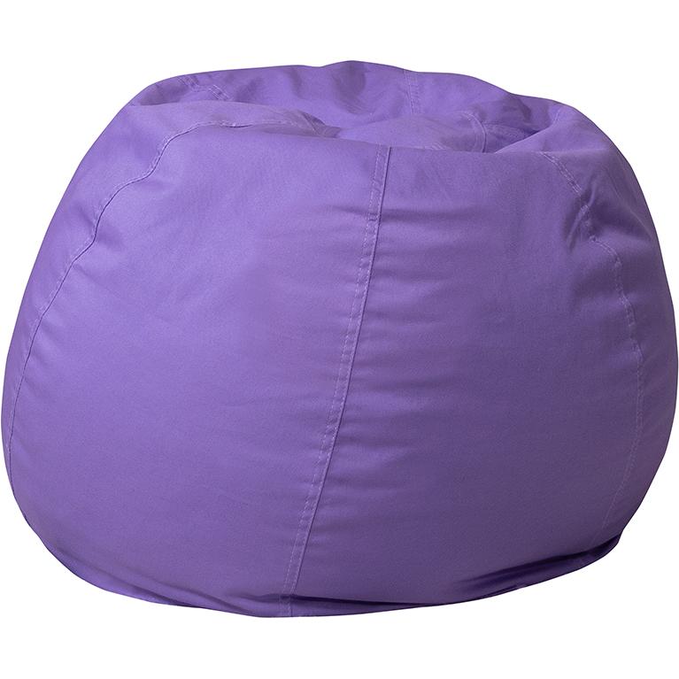 Small Solid Purple Refillable Bean Bag Chair for Kids and Teens. Picture 3
