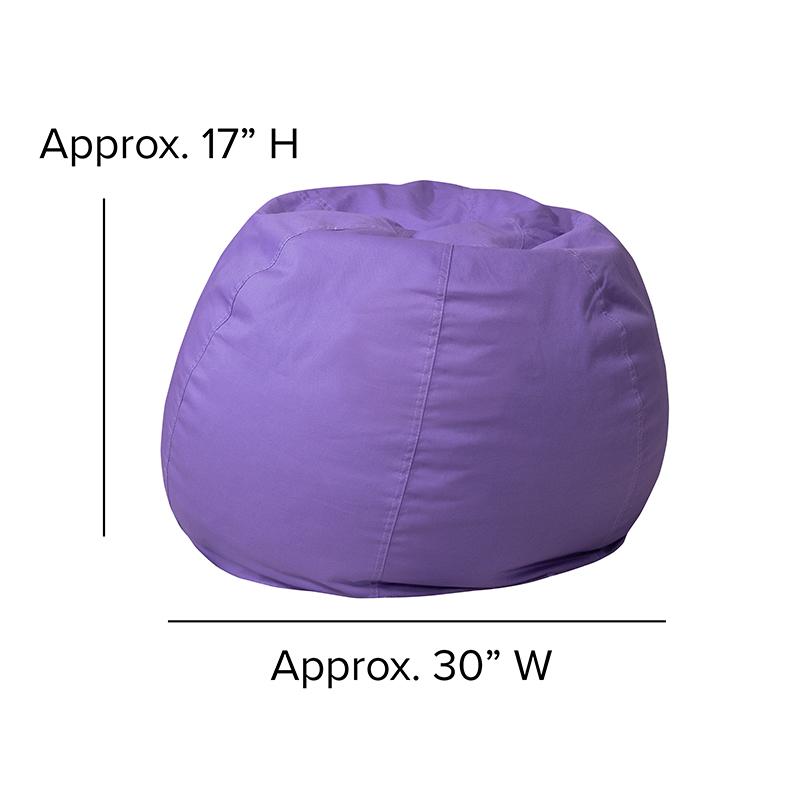 Small Solid Purple Refillable Bean Bag Chair for Kids and Teens. Picture 2