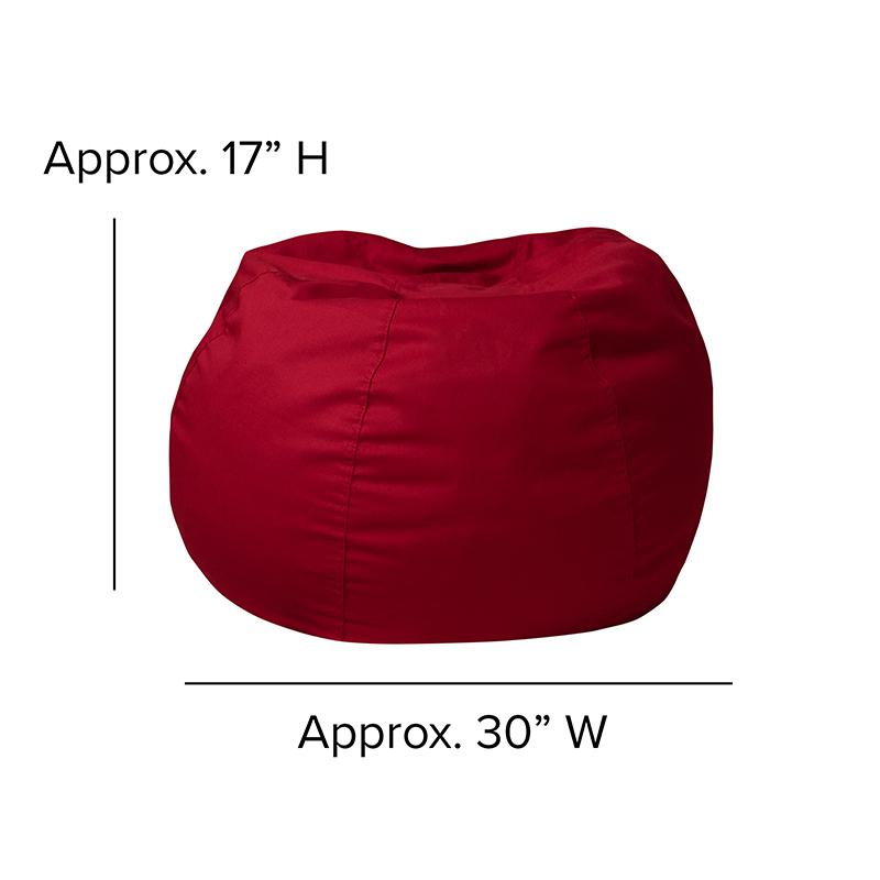 Small Solid Red Refillable Bean Bag Chair for Kids and Teens. Picture 7