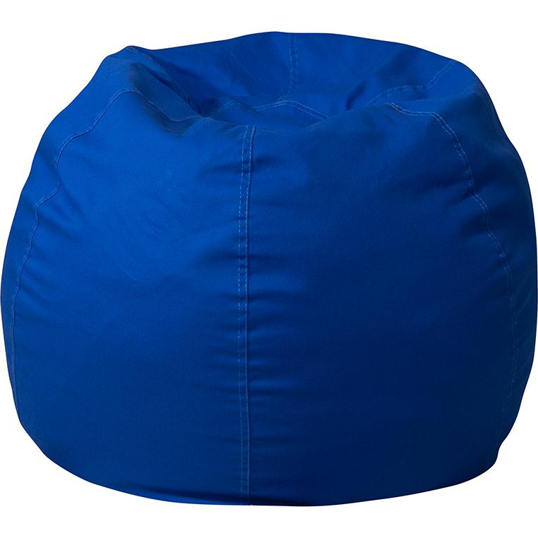 Small Solid Royal Blue Refillable Bean Bag Chair for Kids and Teens. Picture 1