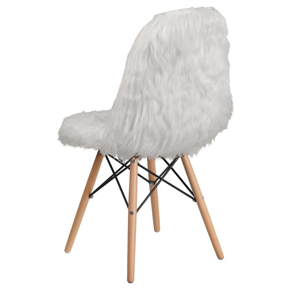 Shaggy Dog White Accent Chair. Picture 4