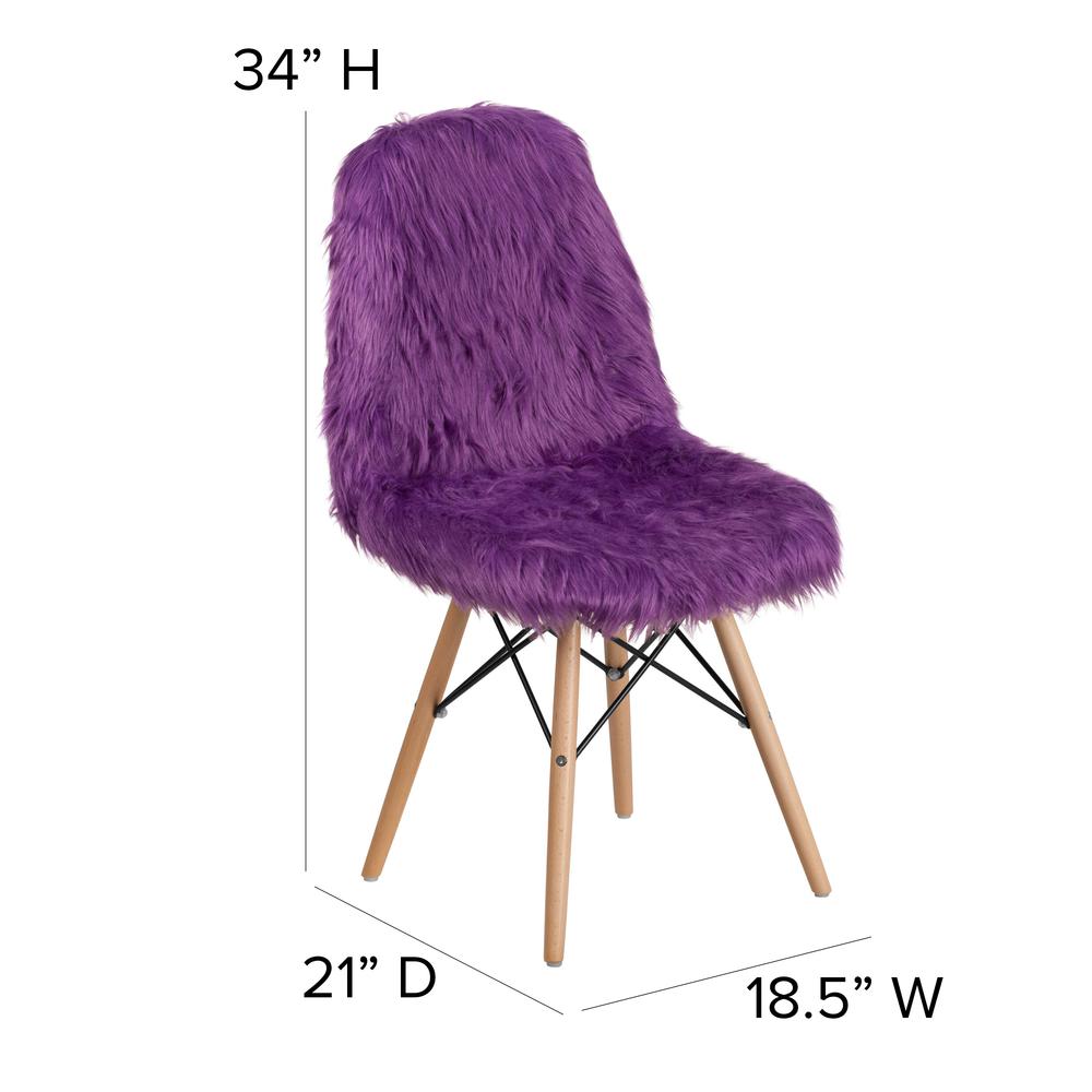 Shaggy Dog Purple Accent Chair. Picture 2