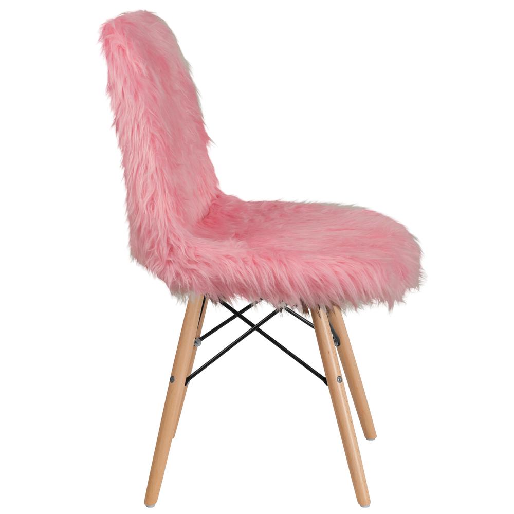 Shaggy Dog Light Pink Accent Chair. Picture 3
