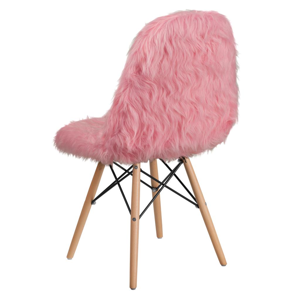 Shaggy Dog Light Pink Accent Chair. Picture 4