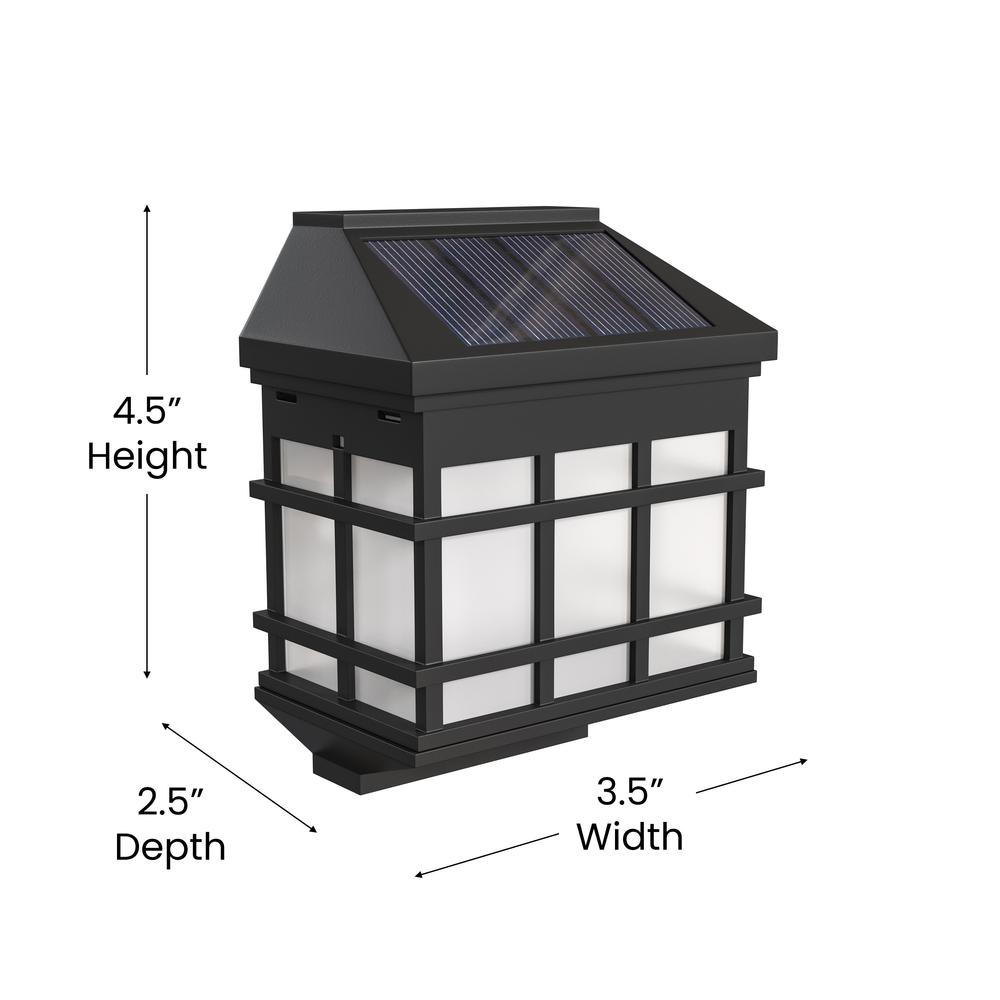 Holder 6 Pack Wall Mount LED Solar Lights - Weather Resistant Black. Picture 6