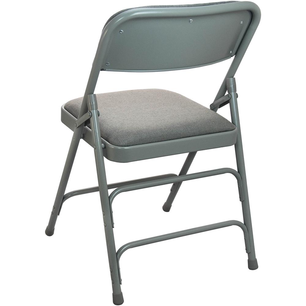 2-Pack Advantage Grey Padded Metal Folding Chair - Grey 1-in Fabric Seat. Picture 9