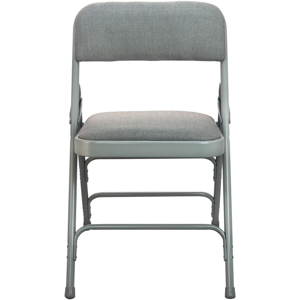 2-Pack Advantage Grey Padded Metal Folding Chair - Grey 1-in Fabric Seat. Picture 10