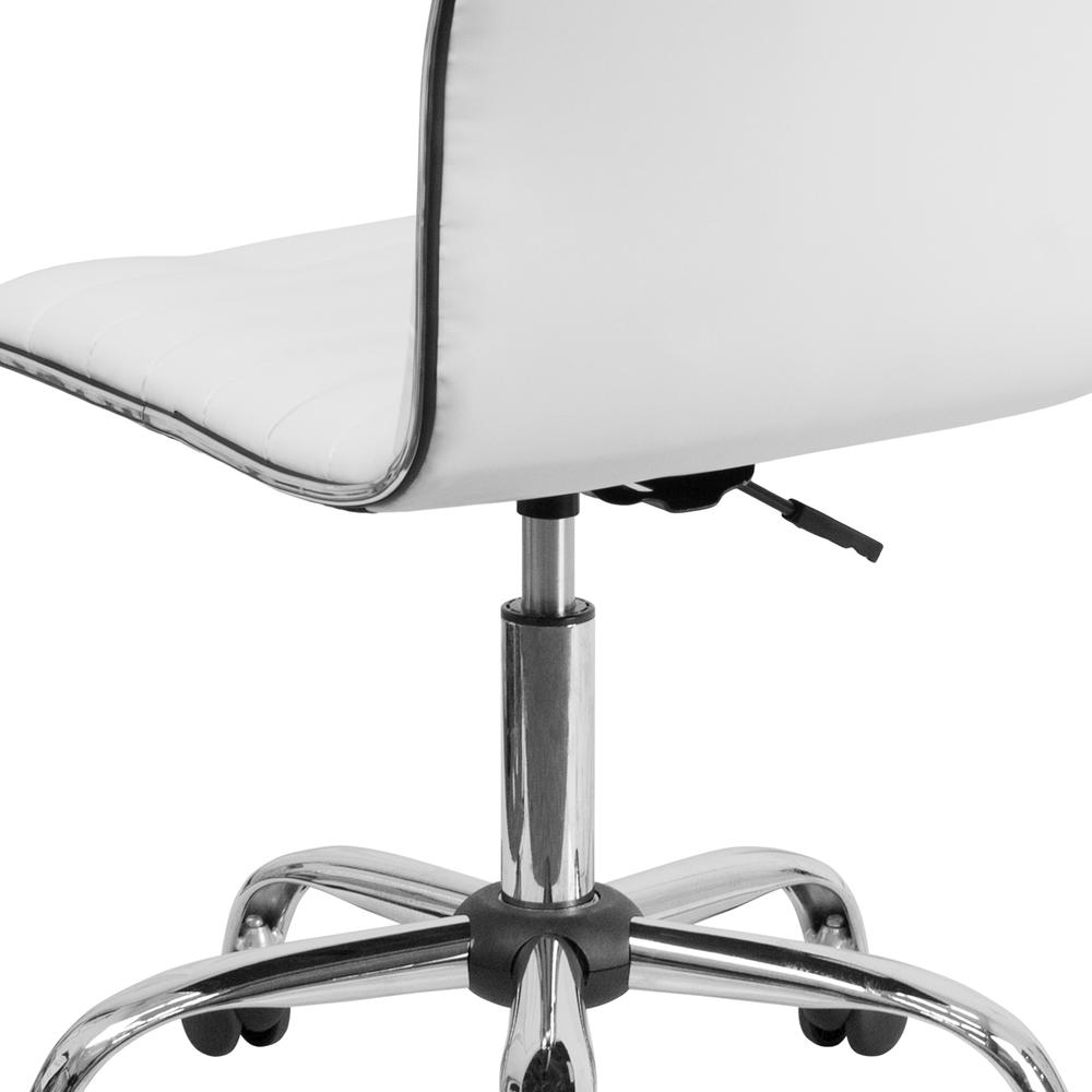 low back armless designer swivel task chair