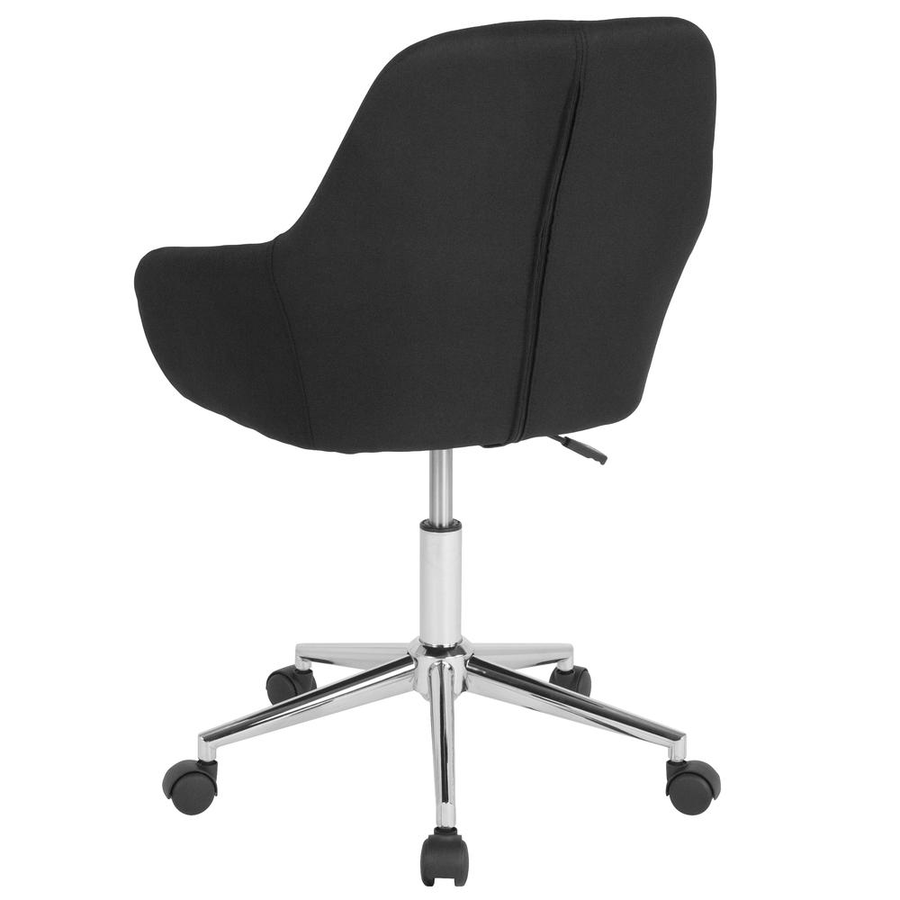 Home and Office Mid-Back Chair in Black Fabric. Picture 4