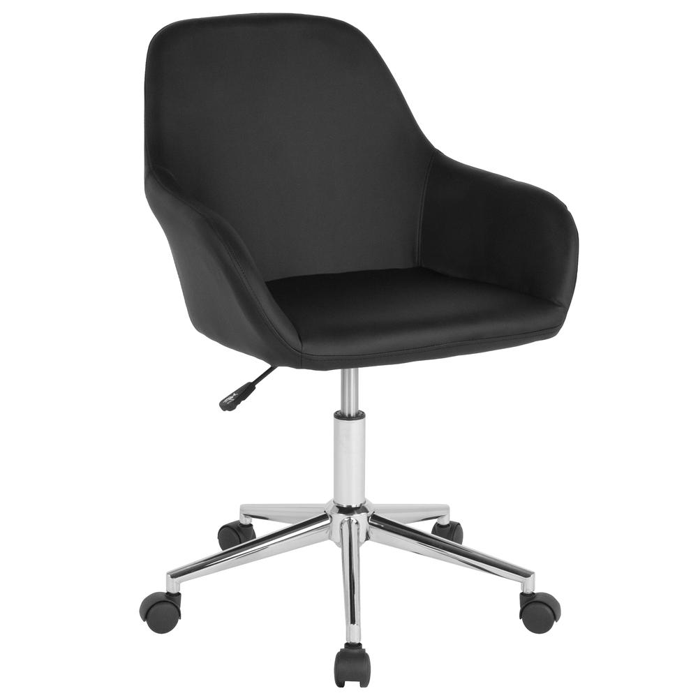 Home and Office Mid-Back Chair in Black LeatherSoft. The main picture.