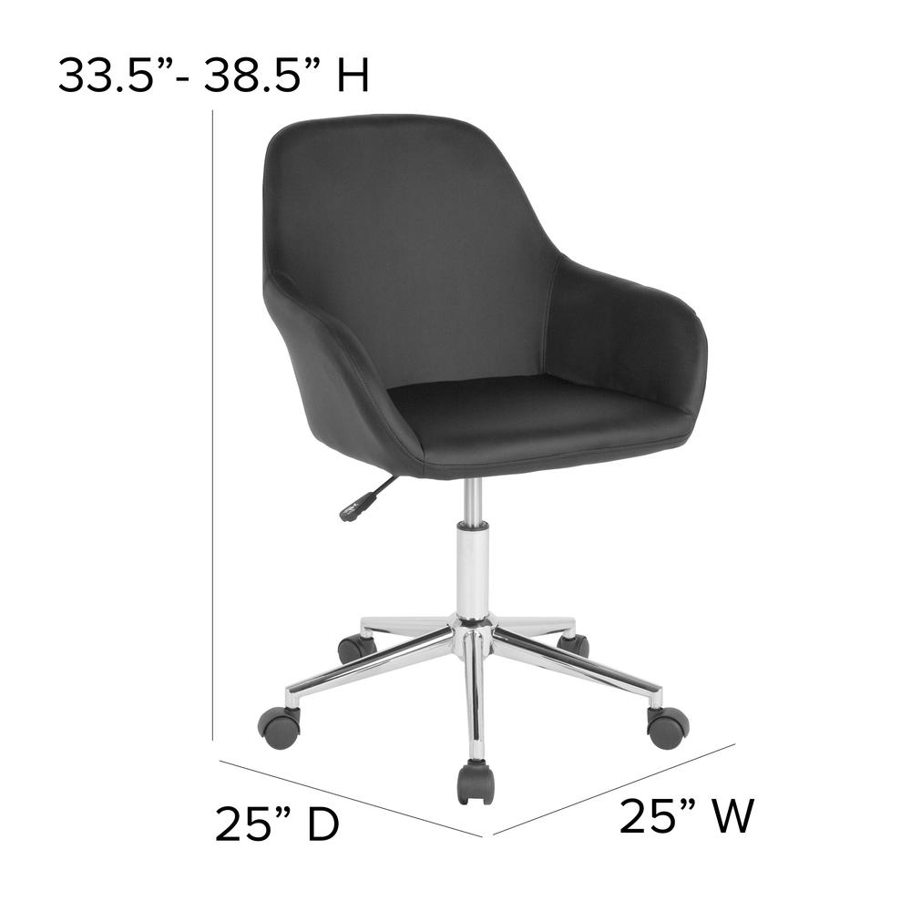Home and Office Mid-Back Chair in Black LeatherSoft. Picture 2