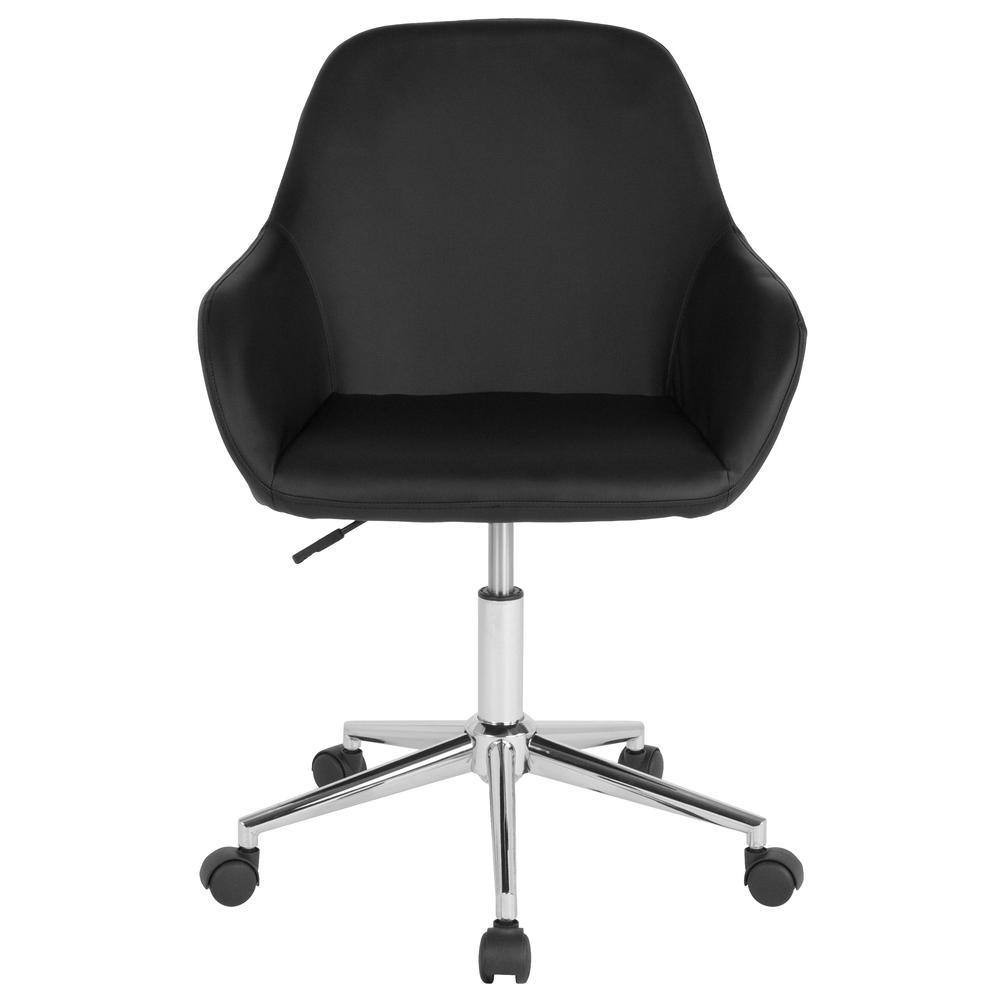 Home and Office Mid-Back Chair in Black LeatherSoft. Picture 5