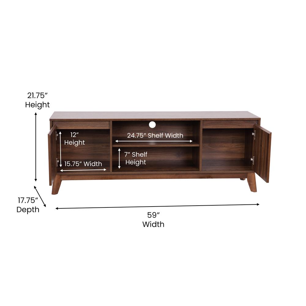TV Stand in Walnut for up to 64 in TV's - 60 in Media Center. Picture 5