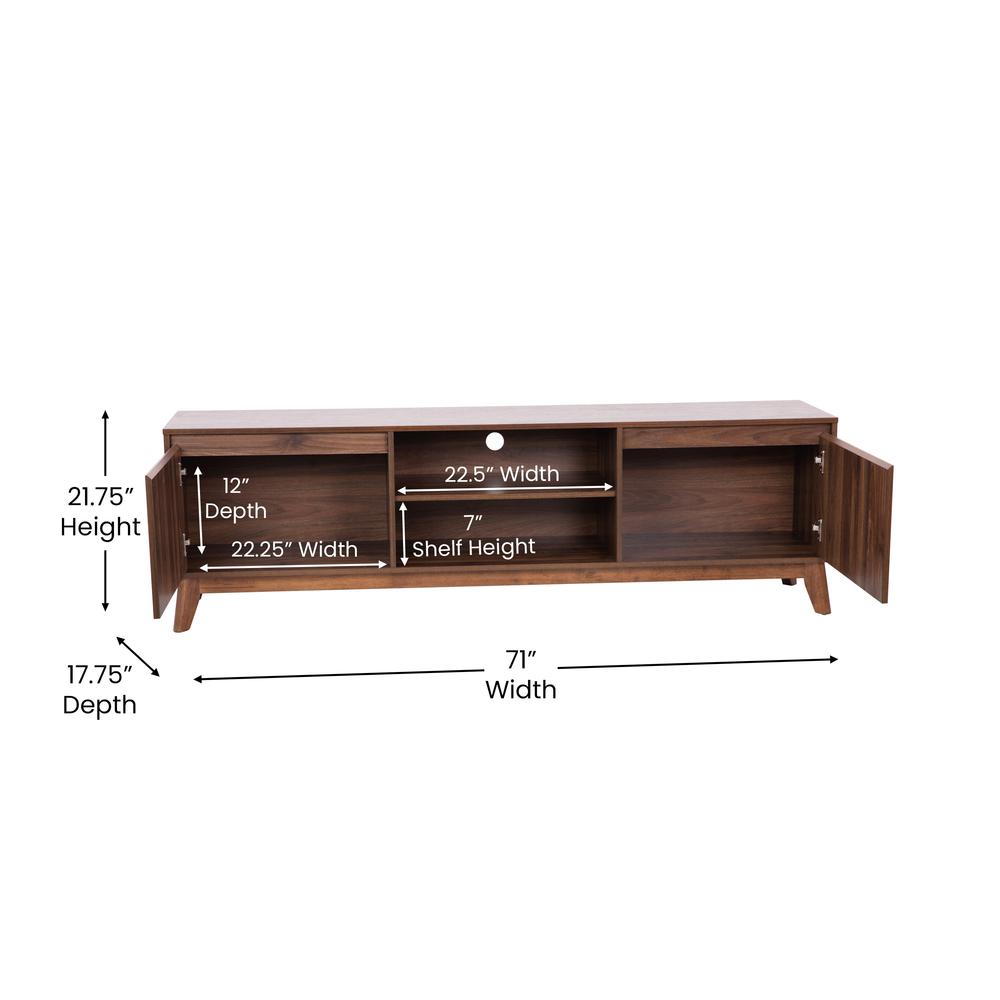 TV Stand in Walnut for 65+ in TV's - 70 in Media Center. Picture 5