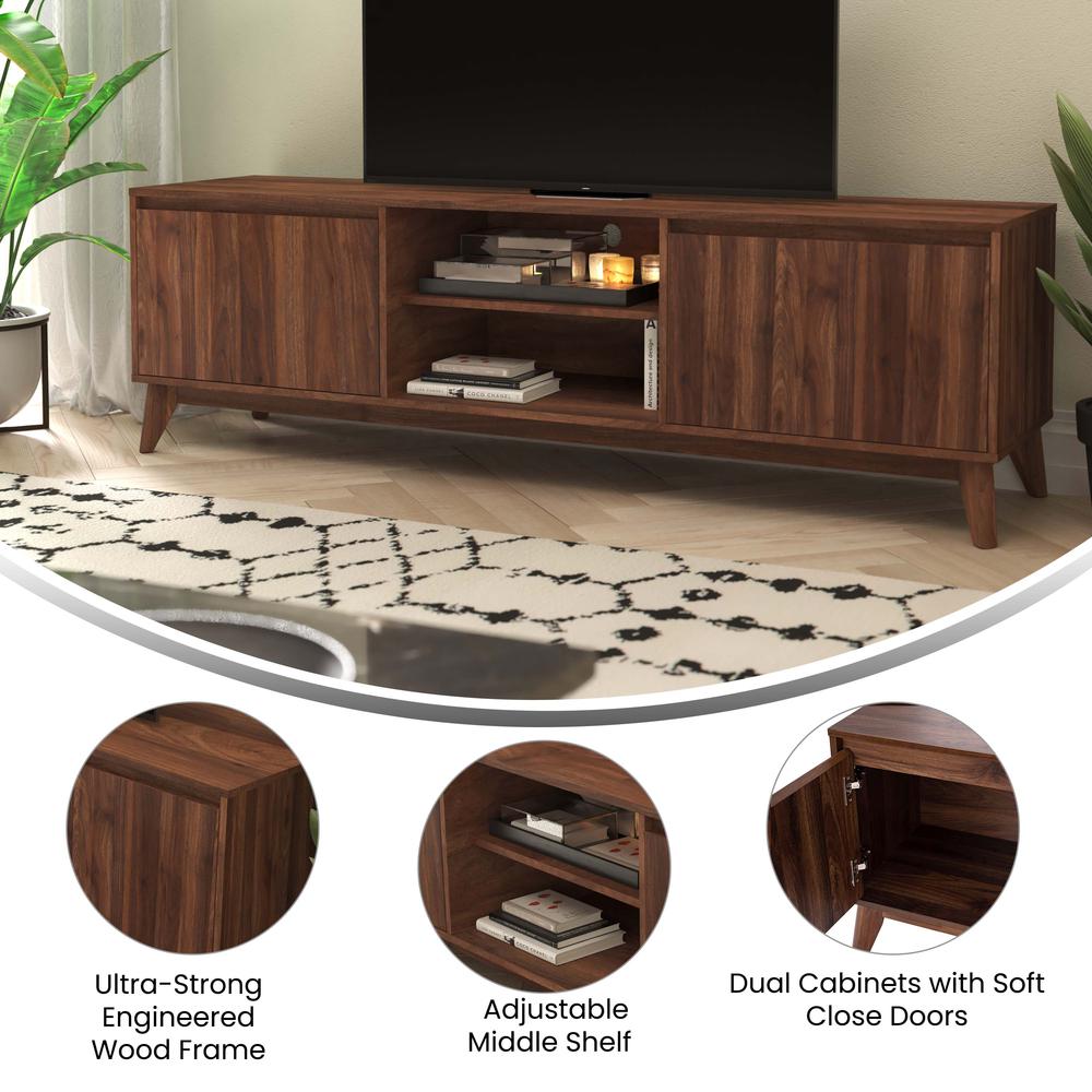 TV Stand in Walnut for 65+ in TV's - 70 in Media Center. Picture 4