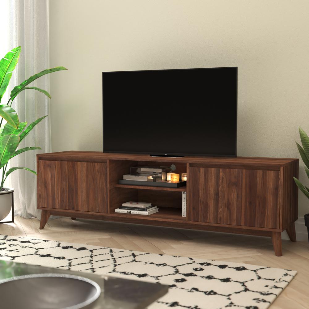 TV Stand in Walnut for 65+ in TV's - 70 in Media Center. Picture 1
