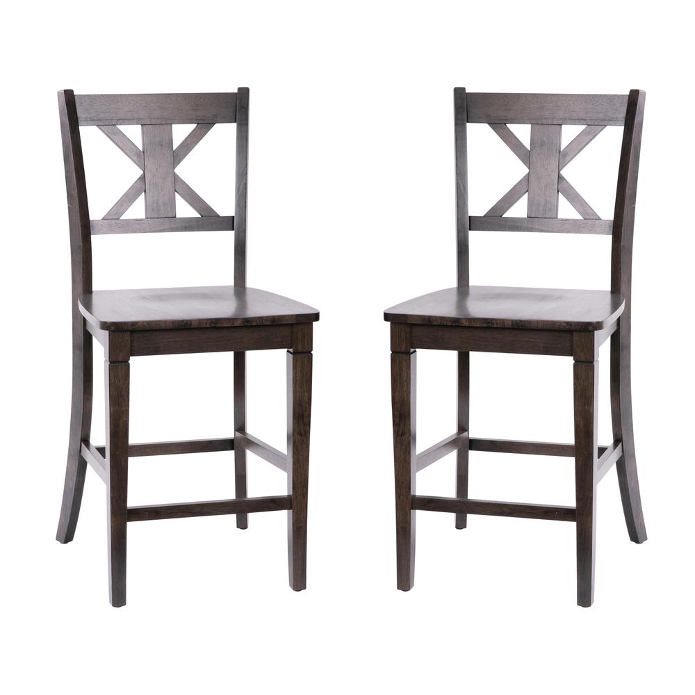 Set of 2 Modern Farmhouse Style Commercial Grade Counter Height Stools. Picture 3