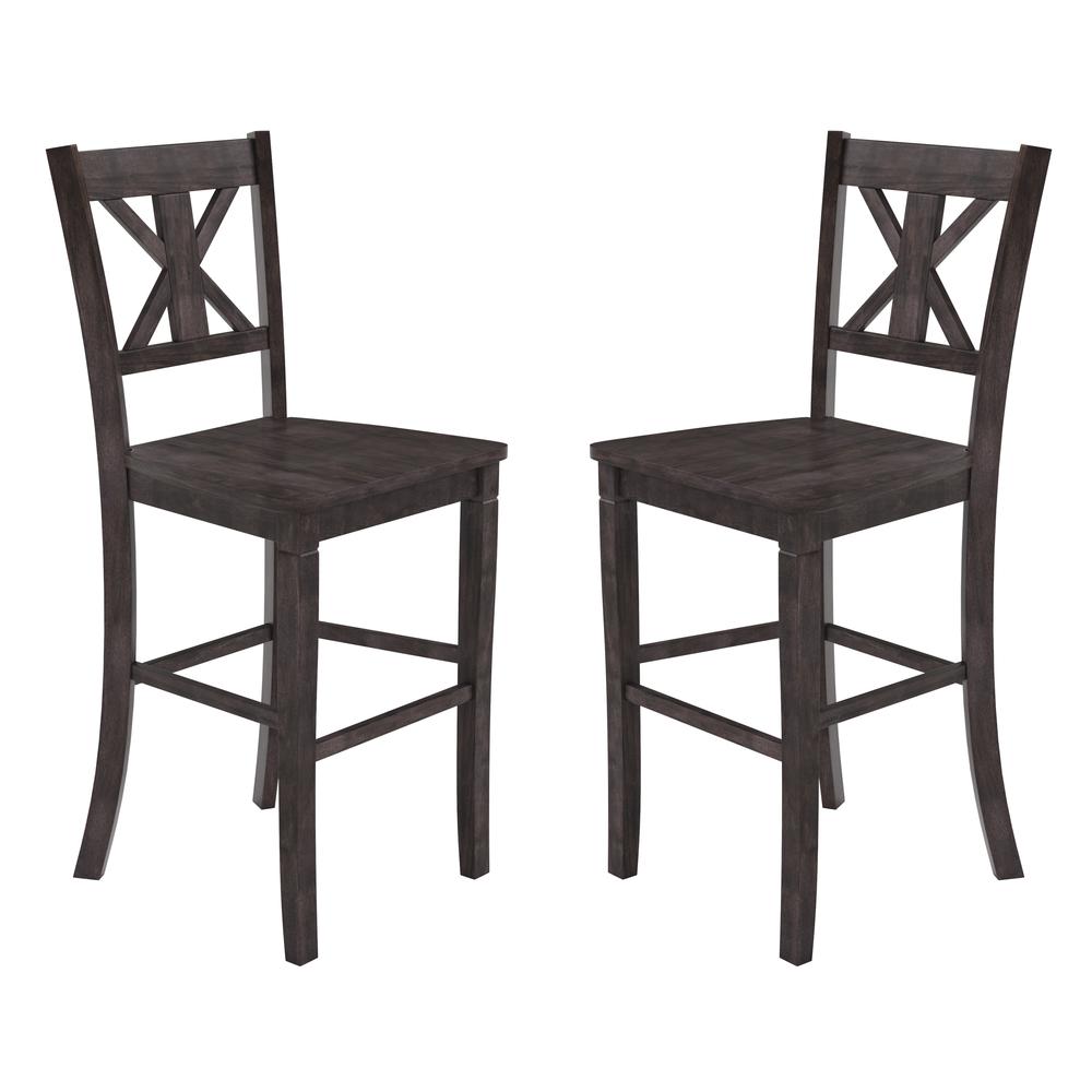 Set of 2 Modern Farmhouse Style Commercial Grade Bar Height Stools. Picture 3