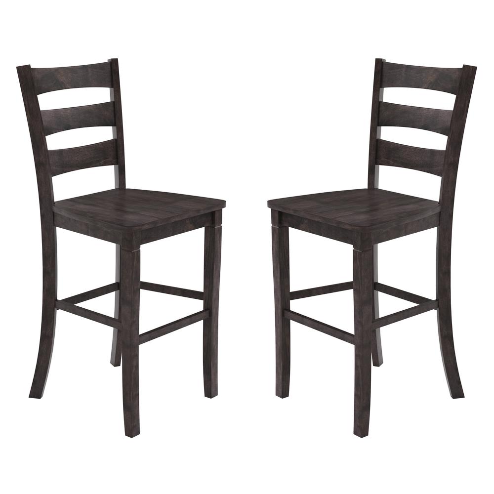Set of 2 Classic Style Commercial Grade Ladderback Bar Height Stools. Picture 3