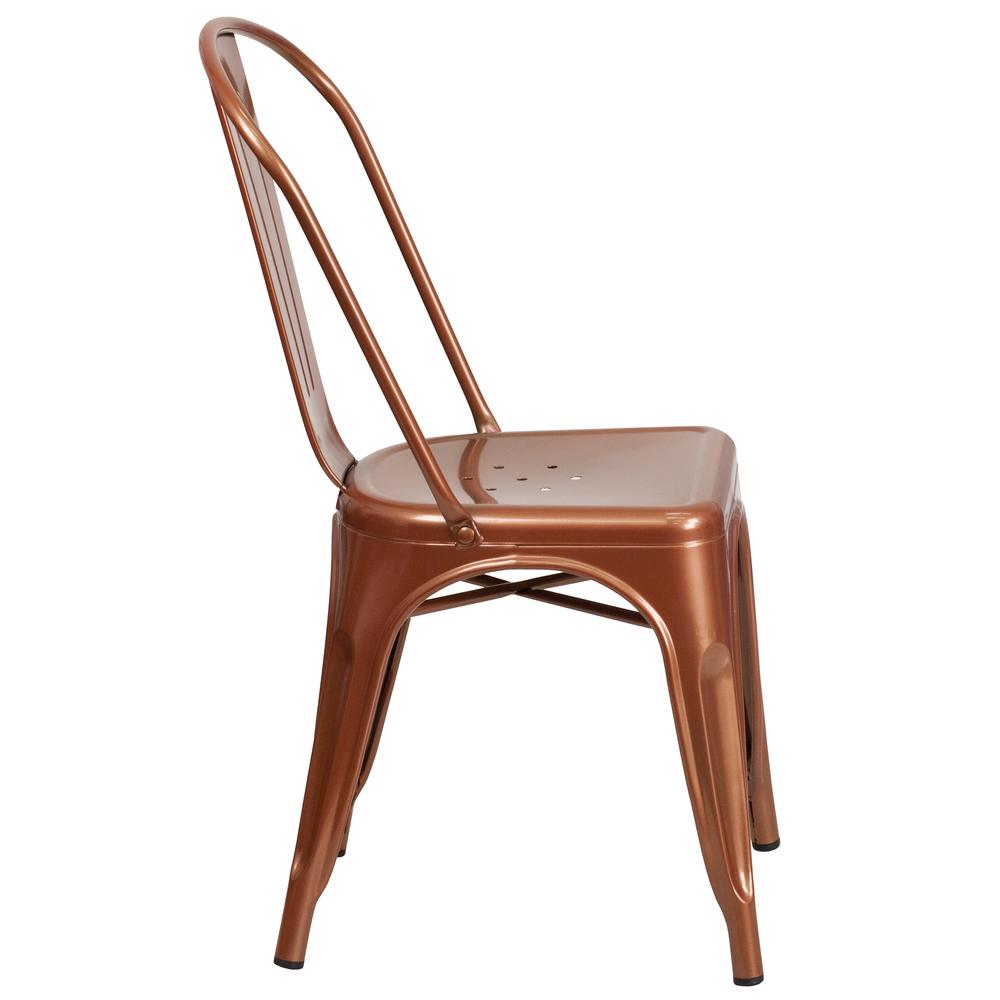Commercial Grade Copper Metal Indoor-Outdoor Stackable Chair. Picture 3