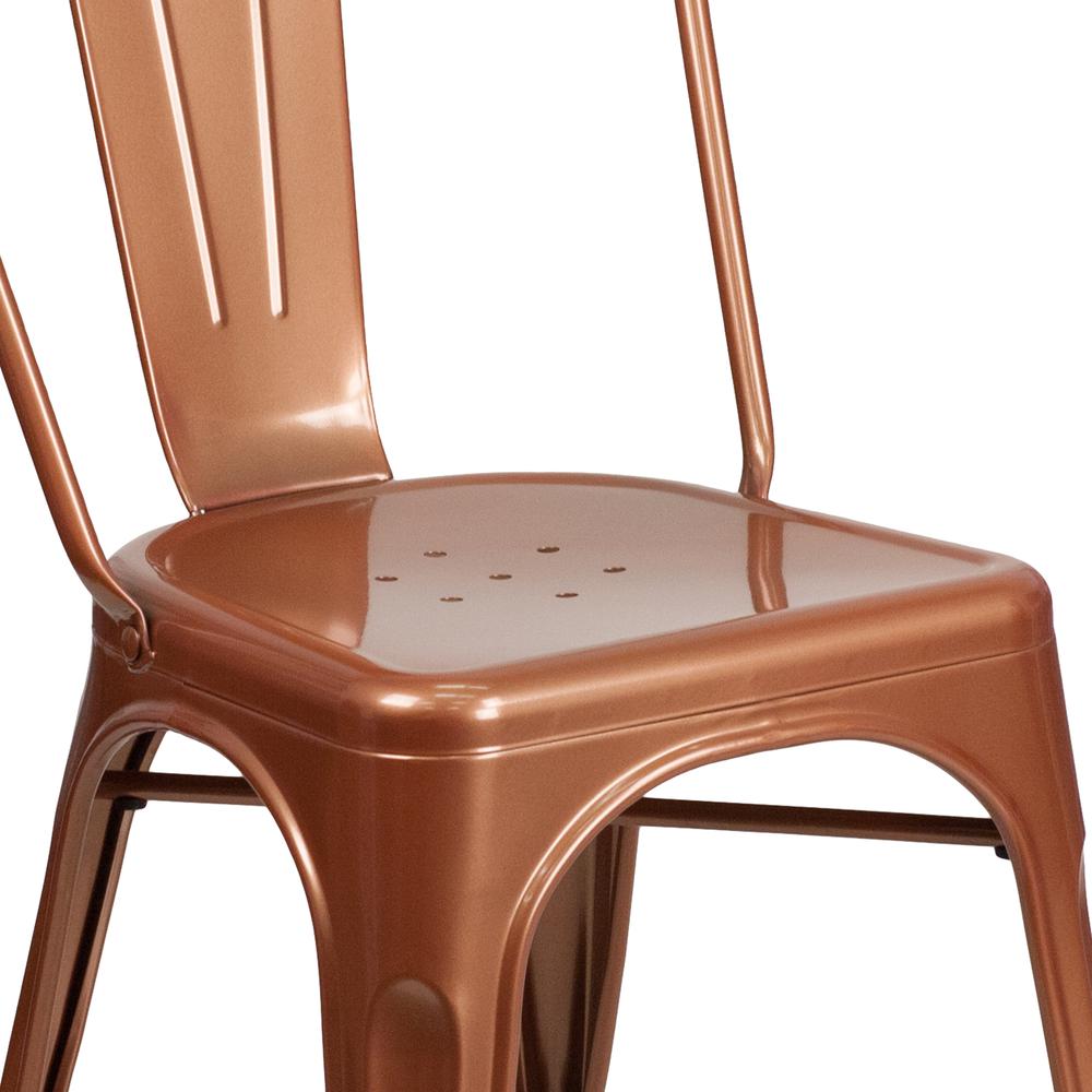 Commercial Grade Copper Metal Indoor-Outdoor Stackable Chair. Picture 7