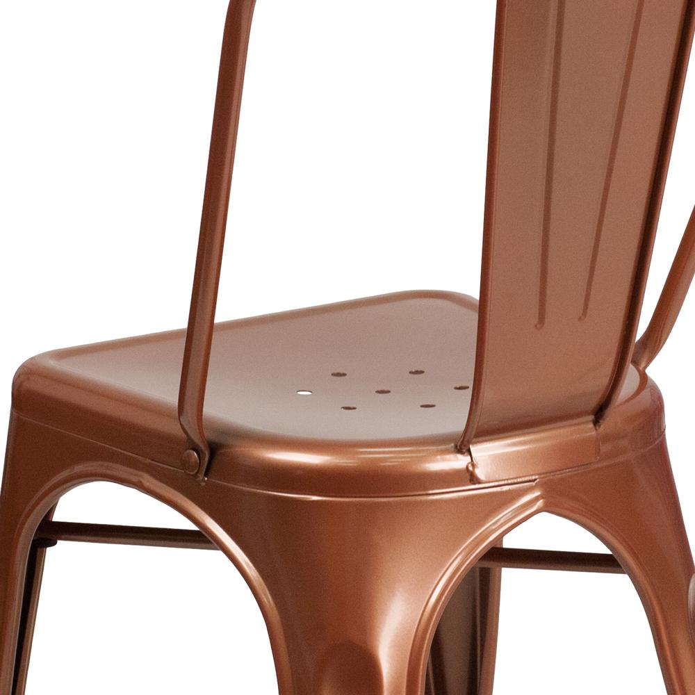 Commercial Grade Copper Metal Indoor-Outdoor Stackable Chair. Picture 8