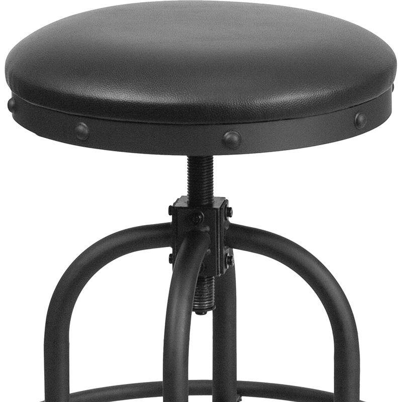 24'' Counter Height Stool with Swivel Lift Black LeatherSoft Seat. Picture 7