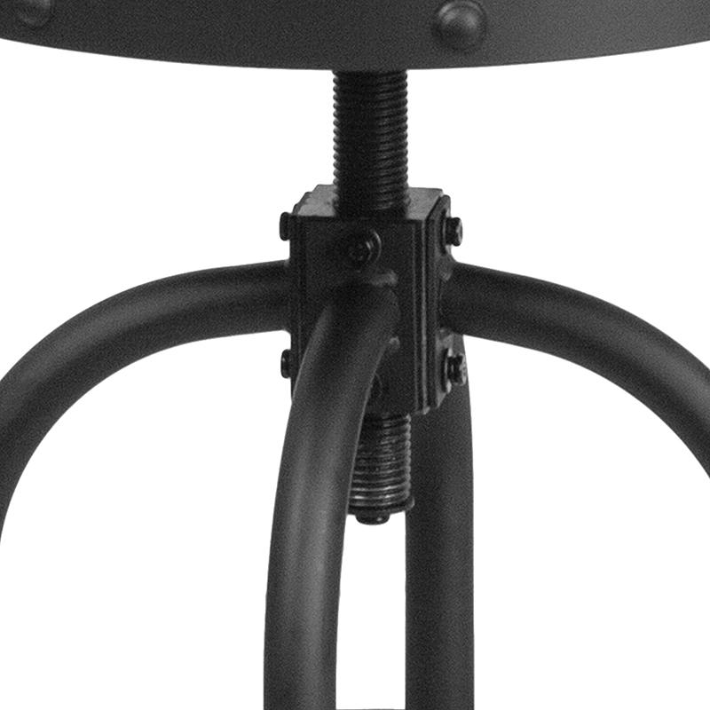24'' Counter Height Stool with Swivel Lift Black LeatherSoft Seat. Picture 9