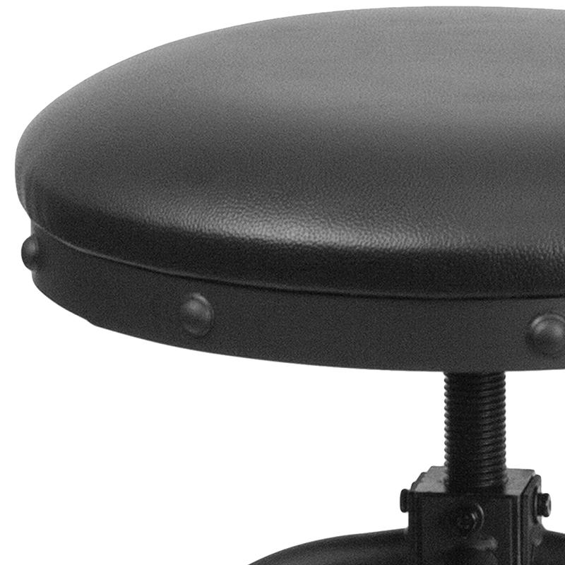 24'' Counter Height Stool with Swivel Lift Black LeatherSoft Seat. Picture 3