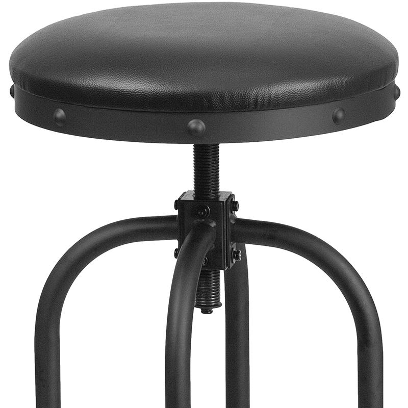 30'' Barstool with Swivel Lift Black LeatherSoft Seat. Picture 3