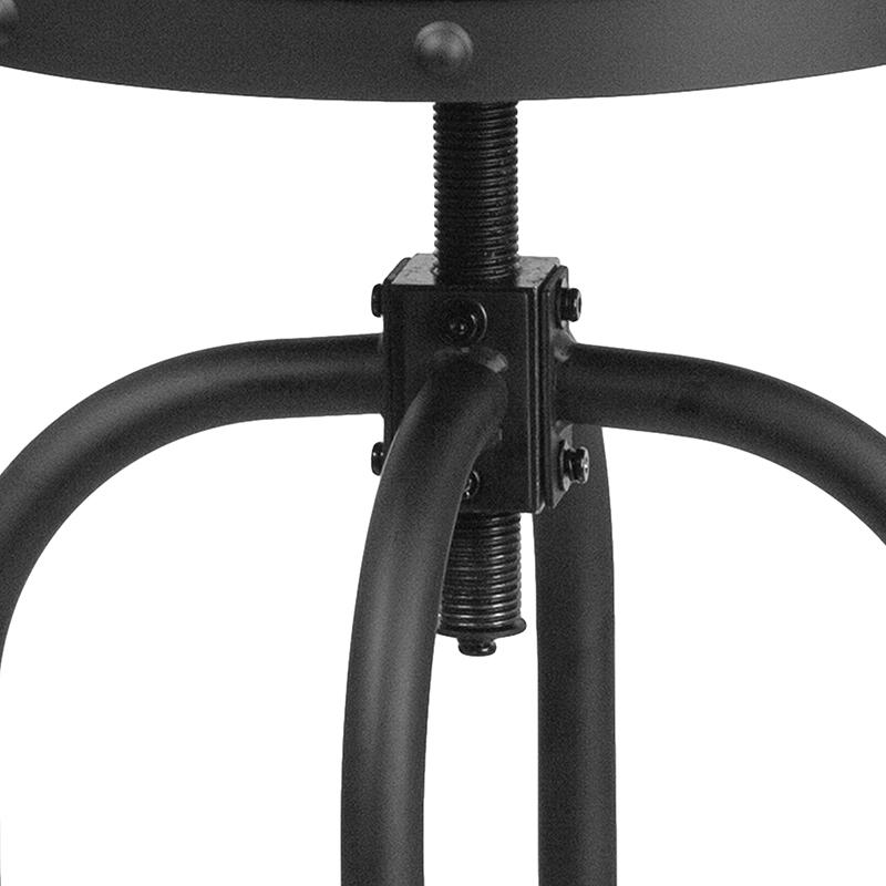 30'' Barstool with Swivel Lift Black LeatherSoft Seat. Picture 8
