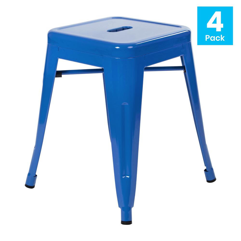 18" Table Height Stool, Stackable Metal Dining Stool-Set of 4. Picture 1