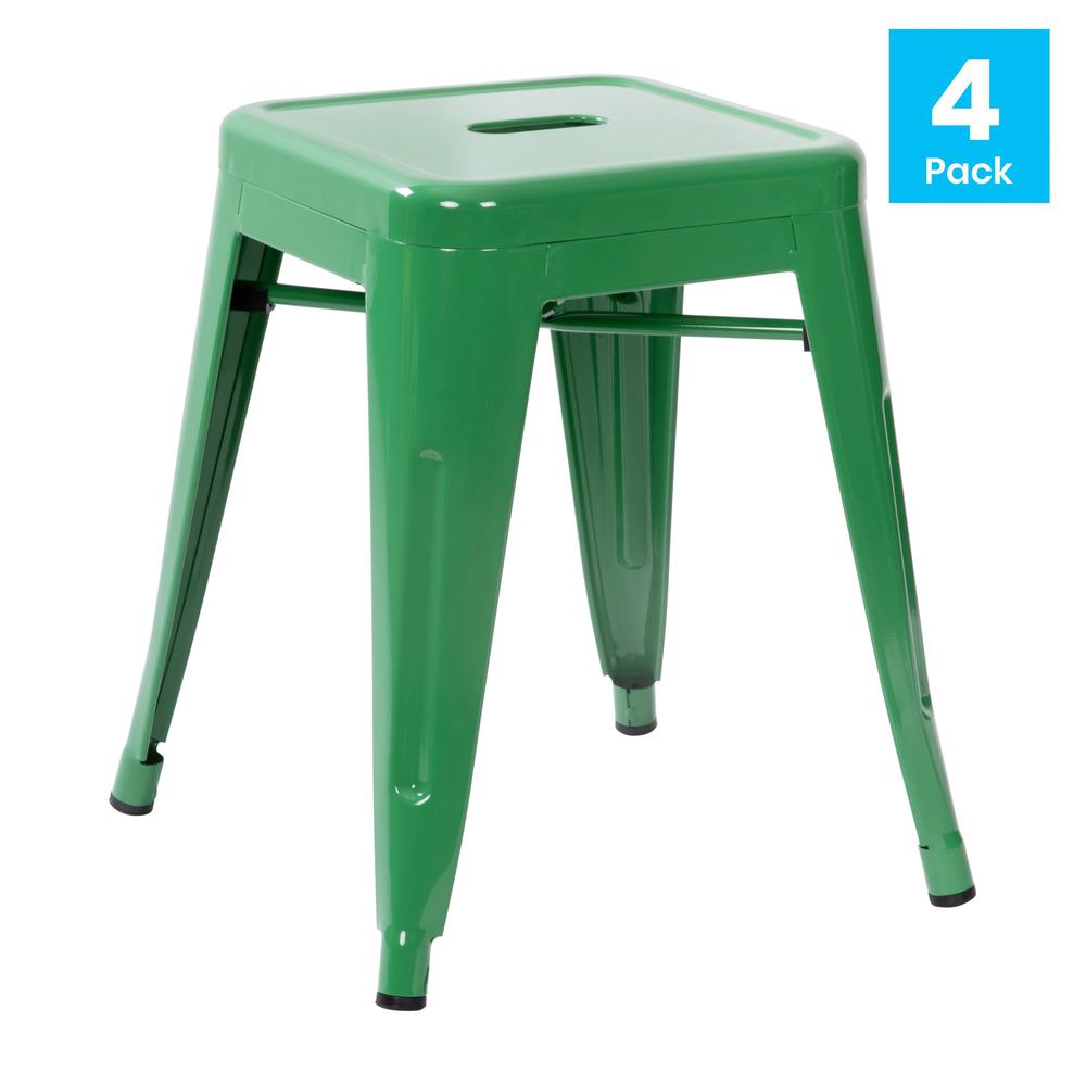 Set of 4 Space Saving 18 Inch Indoor Dining Stool for home or business use. Picture 1