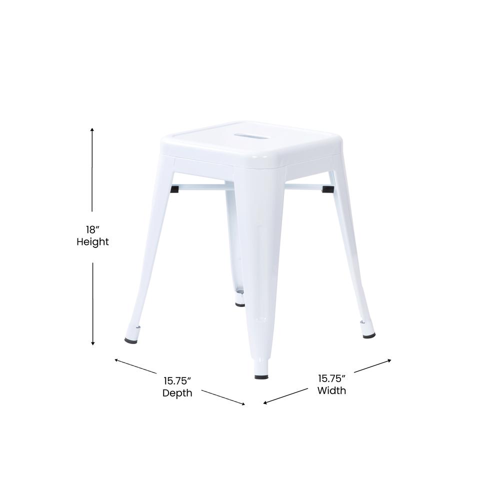 Set of 4 Space Saving 18 Inch Indoor Dining Stool for home or business use. Picture 9