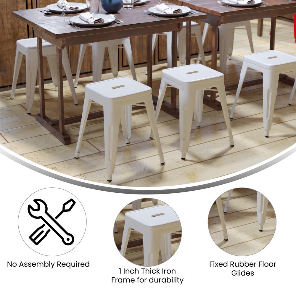Set of 4 Space Saving 18 Inch Indoor Dining Stool for home or business use. Picture 8