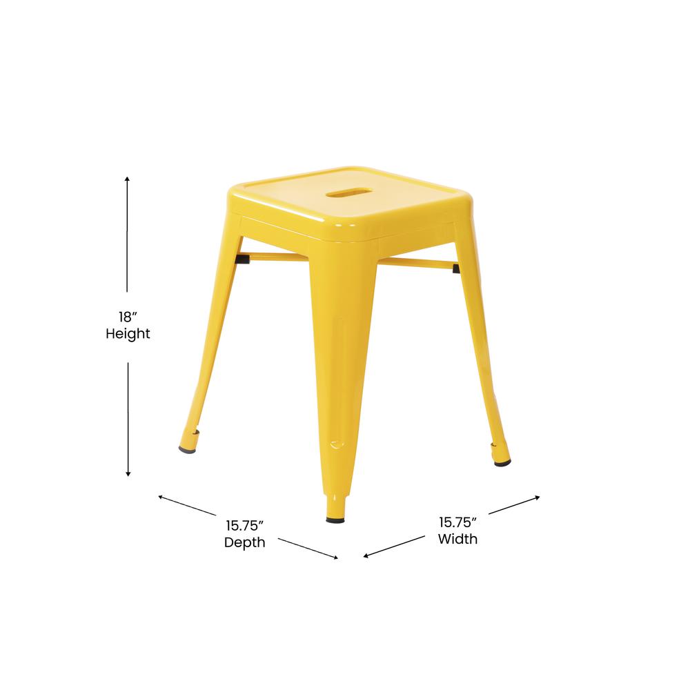 Set of 4 Space Saving 18 Inch Indoor Dining Stool for home or business use. Picture 9