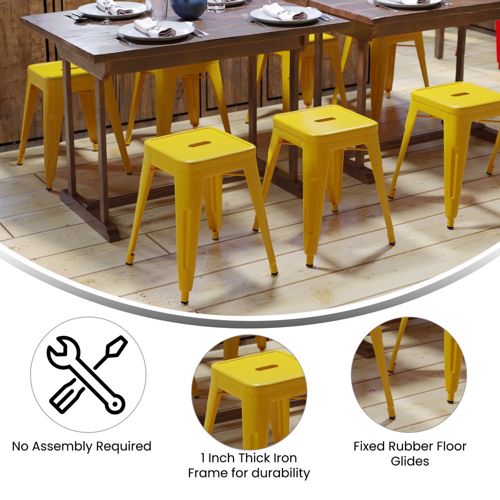 Set of 4 Space Saving 18 Inch Indoor Dining Stool for home or business use. Picture 8