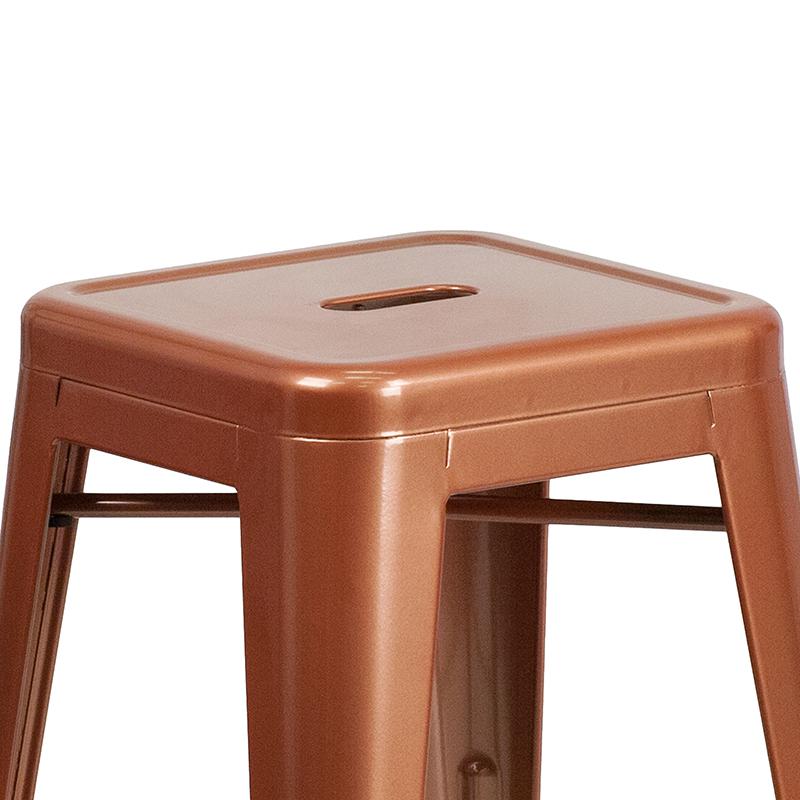 Commercial Grade 24" High Backless Copper Indoor-Outdoor Counter Height Stool. Picture 8