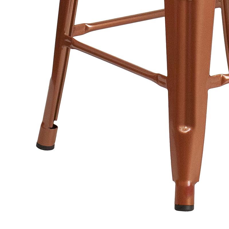 Commercial Grade 24" High Backless Copper Indoor-Outdoor Counter Height Stool. Picture 7