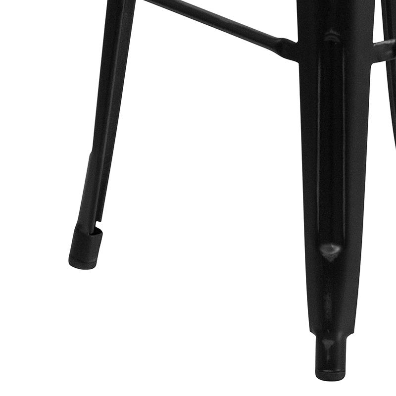 30" High Backless Distressed Black Metal Indoor-Outdoor Barstool. Picture 7
